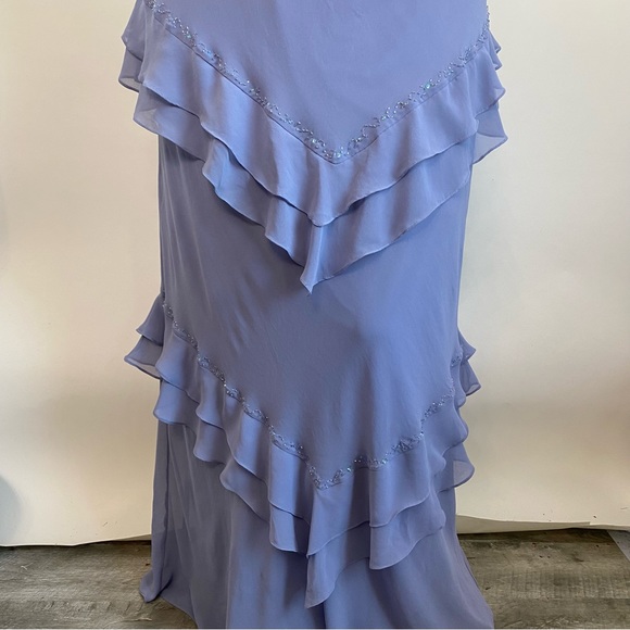 Alex Evenings periwinkle blue tiered chiffon dress 22 - Picture 6 of 8